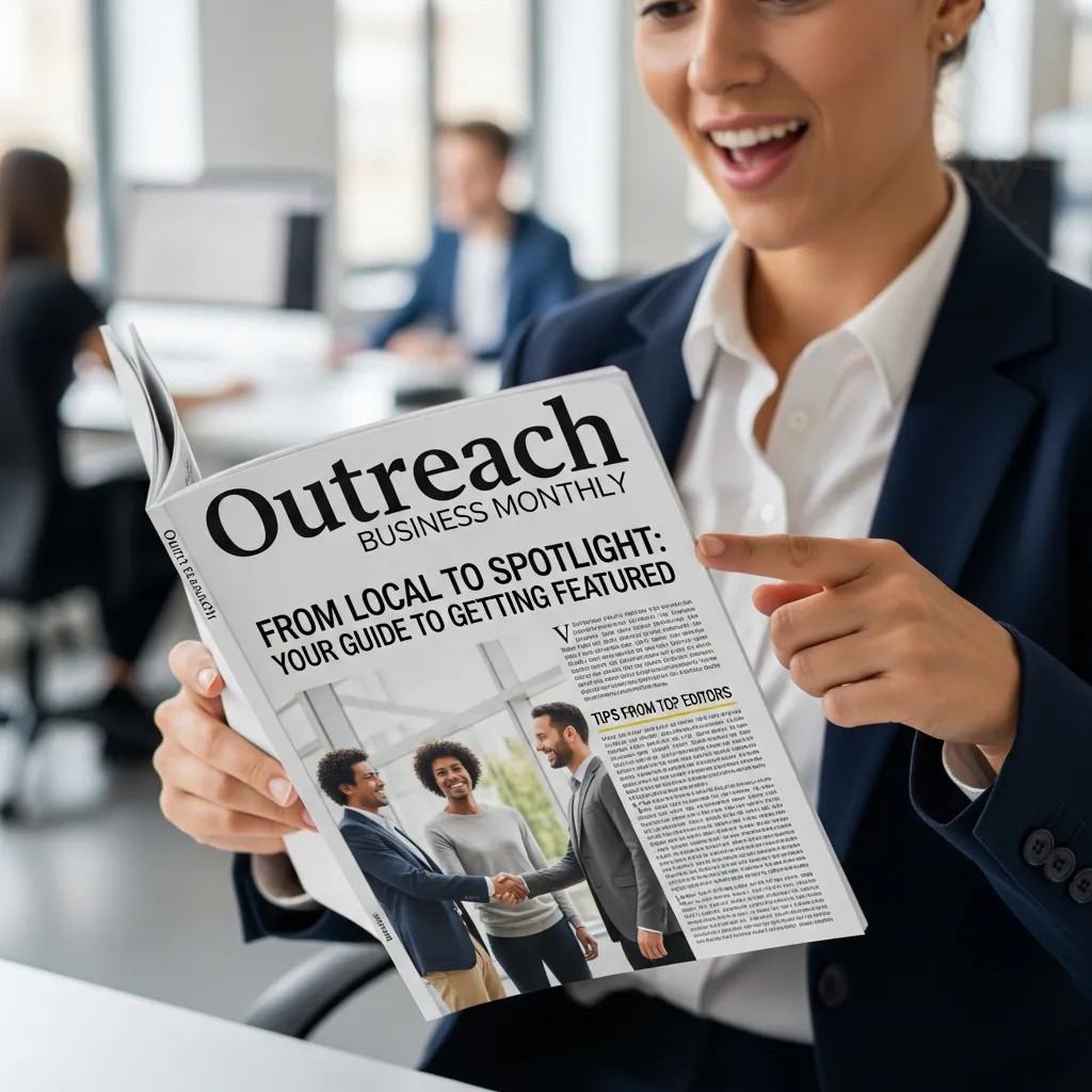 Entrepreneur pitching story to business outreach magazine editor for feature opportunity