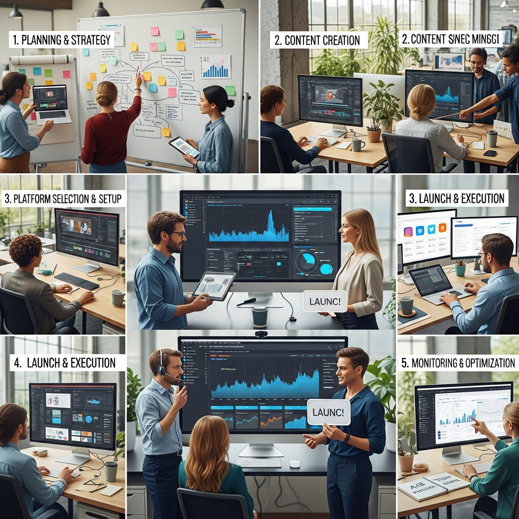 Step-by-step process of launching an SMS marketing campaign for business growth