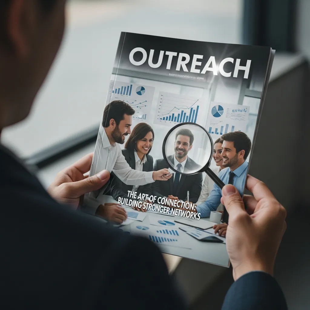 Business outreach magazine showcasing marketing strategies and brand communication