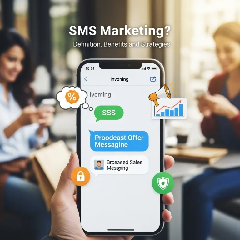 SMS marketing definition, benefits, and strategies illustrated with mobile messaging example